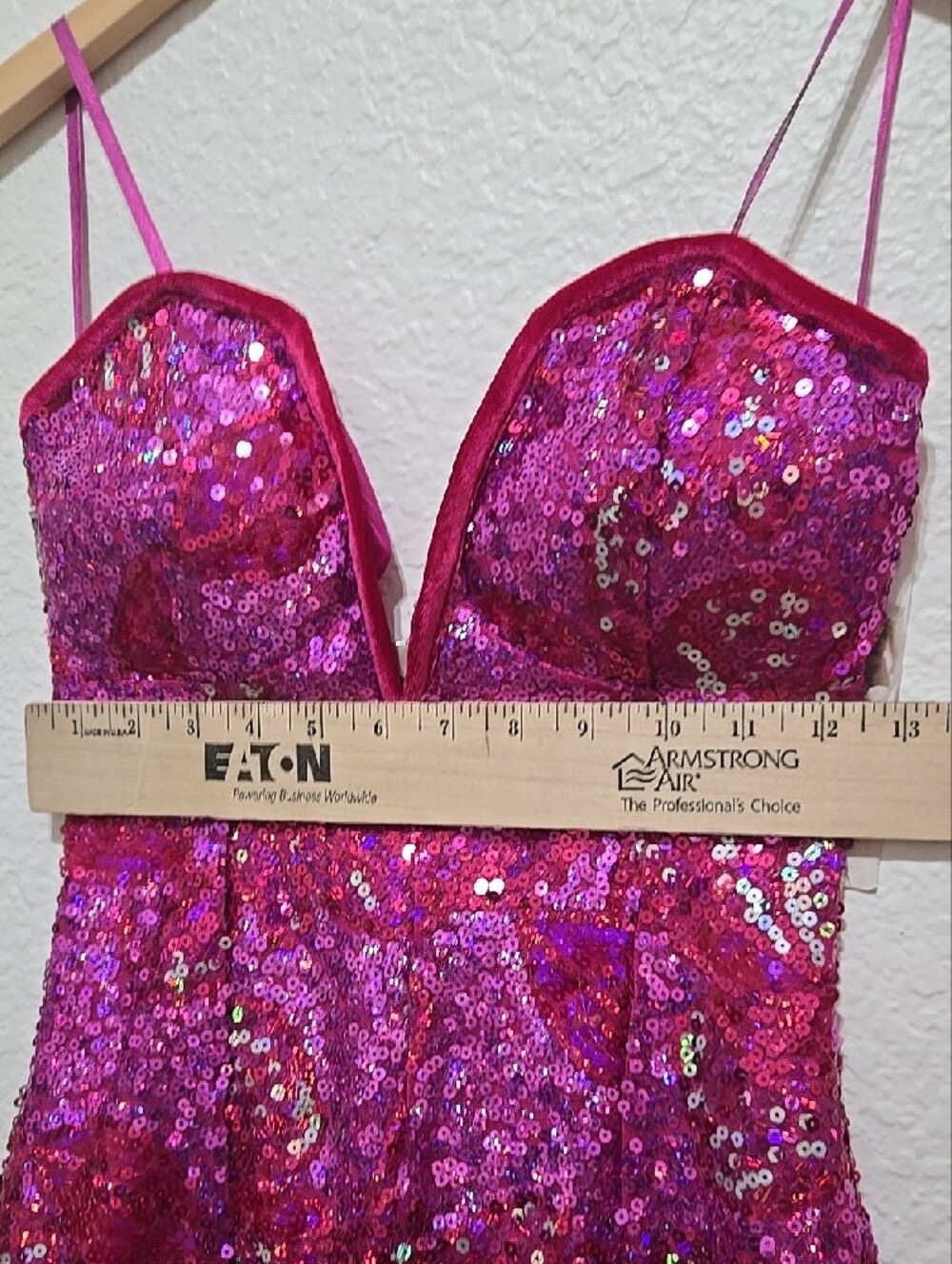 NWT Honey And Rosie Sequin Strapless Mini Dress in Fuchsia Party Barbiecore Sexy - Picture 11 of 12